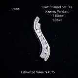 10kt Channel Set Diamond Journey Pendant, ~1.00ctw