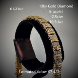 10kt Diamond Bracelet, ~2.5ctw, 10.5dwt