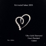 10kt Diamond Heart Pendant 1.0dwt