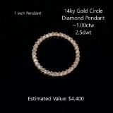 14kt Diamond Circle Pendant, ~1.00ctw, 2.5dwt