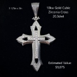 10kt Cubic Zirconia Cross, 20.3dwt