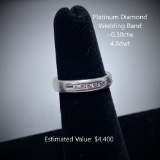 Platinum Diamond Wedding Band, ~0.30ctw