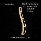 10kt Diamond Journey Pendant, ~0.05ctw, 0.4dwt