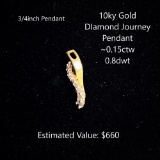 10kt Diamond Journey Pendant, ~0.15ctw, 0.8dwt