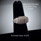 14kt Chocolate Diamond & Diamond Ring, 2.5dwt