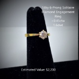 14kt 6-Prong Solitaire Diamond Engagement Ring