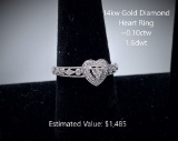 14kt Diamond Heart Ring, ~0.10ctw, 1.6dwt