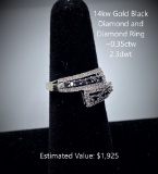 14kt Black Diamond & Diamond Ring, ~0.35ctw