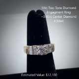 14kt Two Tone Diamond Engagement Ring, 4.9dwt