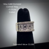 14kt Diamond Cocktail Ring, ~0.20ctw, 3.6dwt
