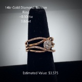 14kt Rose Gold Diamond Ring, ~0.30ctw, 3.8dwt