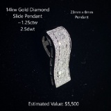 14kt Diamond Slide Pendant, ~1.25ctw, 2.5dwt
