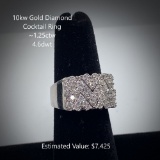 10kt Diamond Cocktail Ring, ~1.25ctw, 4.6dwt
