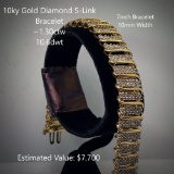 10kt Diamond S-Link Bracelet, ~1.30ctw, 10.6dwt