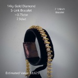 14kt Diamond S-Link Bracelet, ~3.75ctw, 7.9dwt