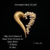 14kt Diamond Heart Slide Pendant, ~0.30ctw, 6.1dwt
