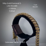 10kt Diamond S-Link Bracelet, ~2.00ctw, 9.8dwt