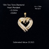 10kt Diamond Heart Pendant, ~0.33ctw, 2.6dwt