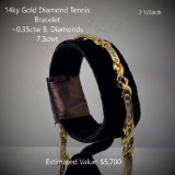 14kt Diamond Tennis Bracelet, ~0.35ctw, 7.3dwt
