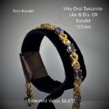 14kt Tanzanite-Like and Diamond OX Bracelet