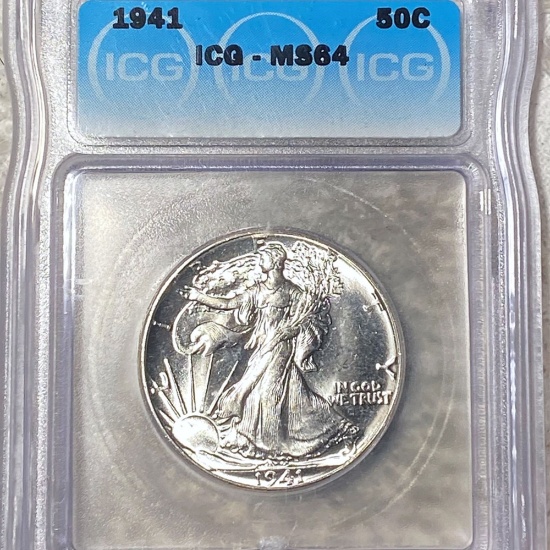 1941 Walking Half Dollar ICG - MS64