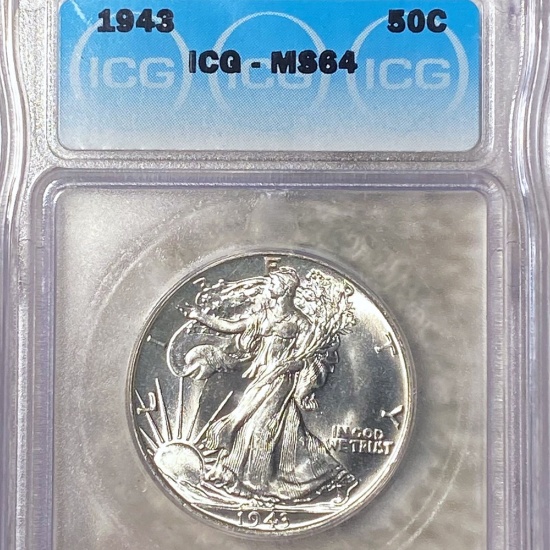 1943 Walking Half Dollar ICG - MS64