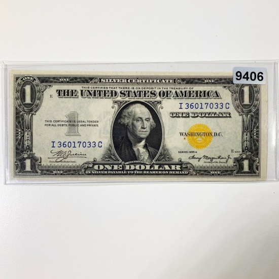 1935-A Yellow Seal $1 Bill UNCIRCULATED
