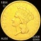 1854-O $3 Gold Piece ABOUT UNCIRCULATED