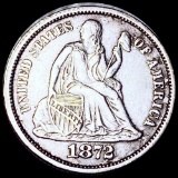 1872 Seated Liberty Dime NEARLY UNCIRCULATED