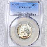 1934-D Washington Silver Quarter PCGS - MS62