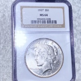 1927 Silver Peace Dollar NGC - MS64