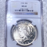 1923 Silver Peace Dollar NGC - MS64