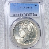 1924 Silver Peace Dollar PCGS - MS63