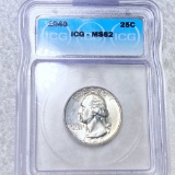 1940 Washington Silver Quarter ICG - MS62