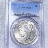 1922 Silver Peace Dollar PCGS - MS64