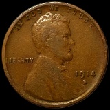 1914-D Lincoln Wheat Penny LIGHTLY CIRCULATED