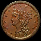 1849 Braided Hair Half Cent CLOSELY UNCIRCULATED