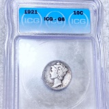1921 Mercury Silver Dime ICG - G6