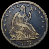 1877 Seated Liberty Half Dollar AU+