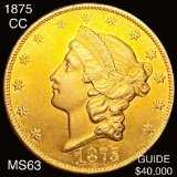 1875-CC $20 Gold Double Eagle CHOICE BU