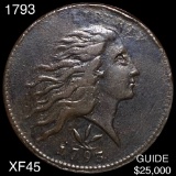 1793 Wreath Cent LIGHTLY CIRCULATED