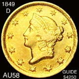 1849-D Rare Gold Dollar CHOICE AU