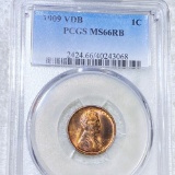 1909 V.D.B. Lincoln Wheat Penny PCGS - MS 66 RB