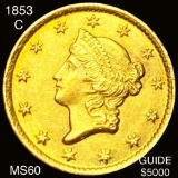 1853-C Rare Gold Dollar UNCIRCULATED