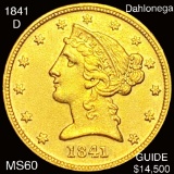 1841-D $5 Gold Half Eagle UNCIRCULATED