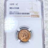 1899 Indian Head Penny NGC - MS 63 RB
