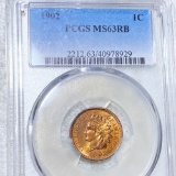 1902 Indian Head Penny PCGS - MS 63 RB
