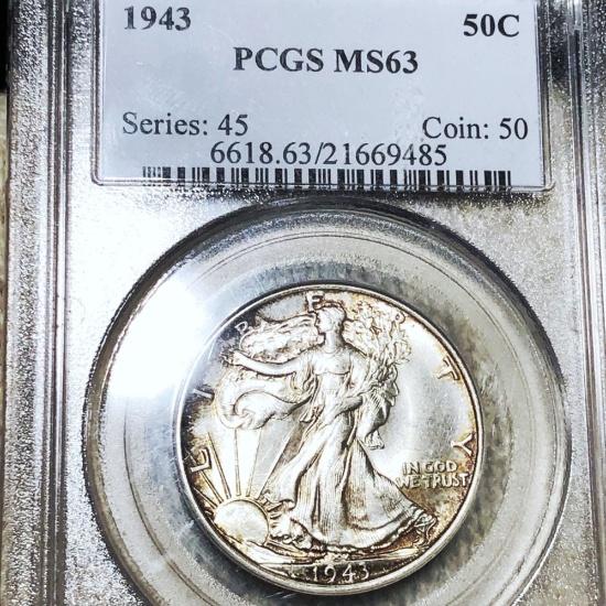 1943 Walking Half Dollar PCGS - MS63