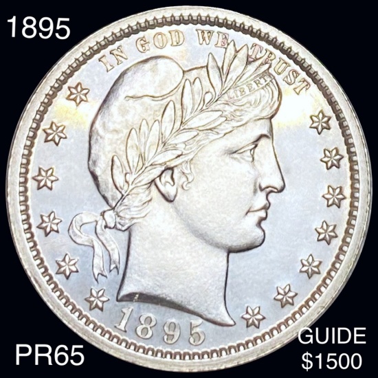 1895 Barber Silver Quarter GEM PROOF
