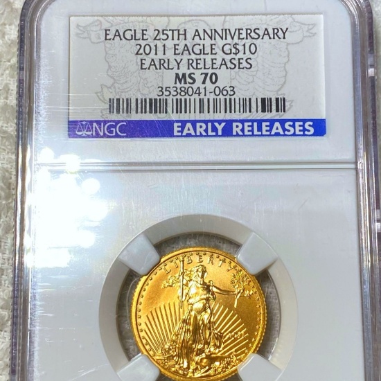 2011 $10 Gold Eagle NGC - MS70